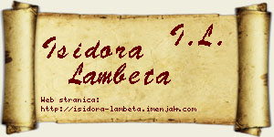 Isidora Lambeta vizit kartica